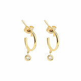 Picture of Luna Rae Solid 9k Gold Diamond Sky Hoops